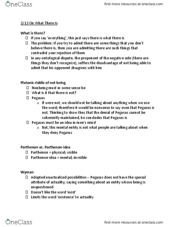 PHIL315 Chapter Notes - Chapter Hanley: Law Of Excluded Middle, Peter Van Inwagen thumbnail