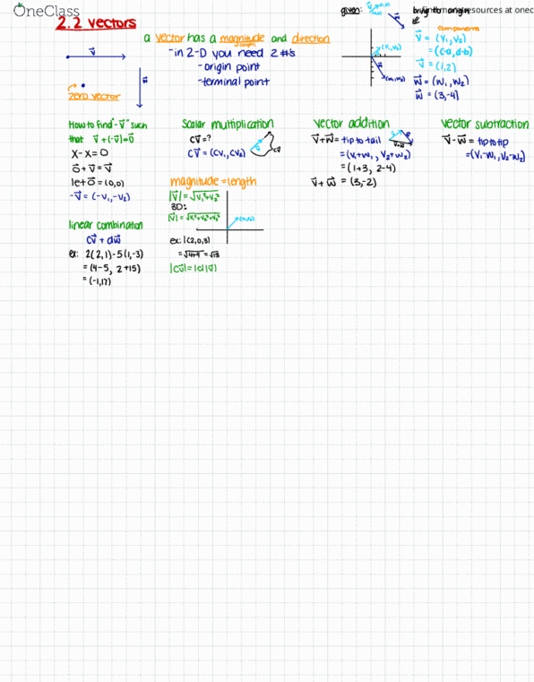 MATH 231 Lecture Notes - Lecture 1: Unit Vector, Euclidean Vector, Horse Length thumbnail
