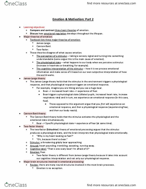 PSYA02H3 Lecture Notes - Lecture 14: Sensory Cortex, Prefrontal Cortex, Thalamus thumbnail