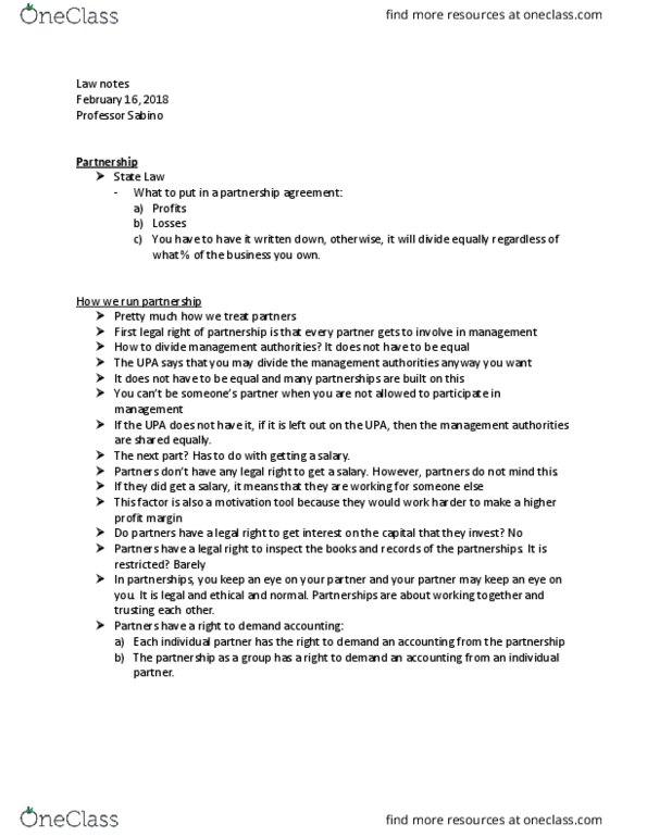 LAW 1310 Lecture Notes - Lecture 5: Profit Margin thumbnail