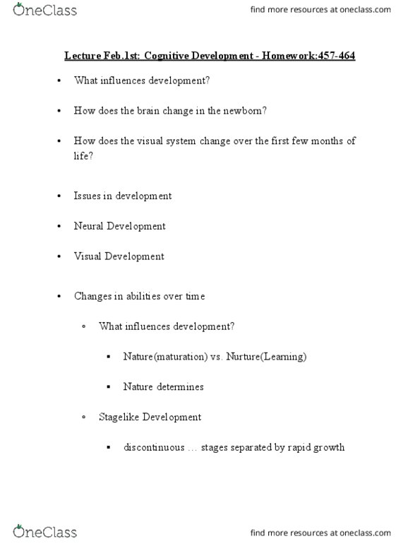 Psychology 1000 Lecture Notes - Lecture 9: Neuroglia, Binocular Vision, Frontal Lobe thumbnail