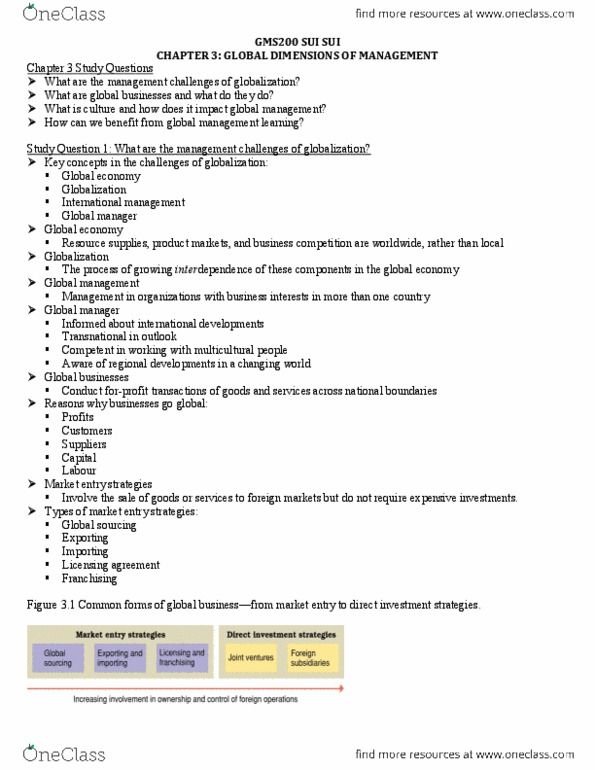 GMS 200 Chapter Notes - Chapter 3: Southern African Development Community, North American Free Trade Agreement, Foreign Direct Investment thumbnail