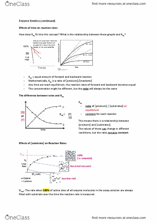 BIOL 201 Lecture Notes - Lecture 18: Reaction Rate, Equilibrium Constant, Reaction Rate Constant thumbnail