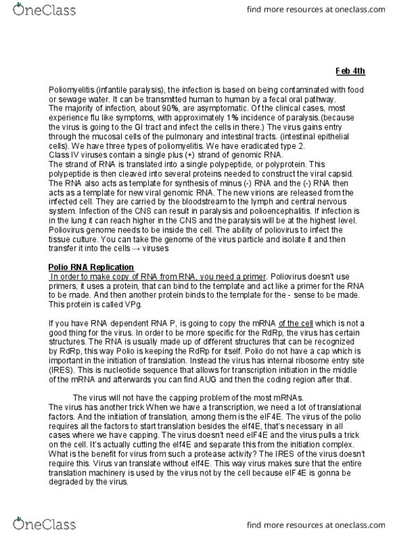 BIOL 3155 Lecture Notes - Lecture 10: Internal Ribosome Entry Site, Eif4E, Poliomyelitis thumbnail