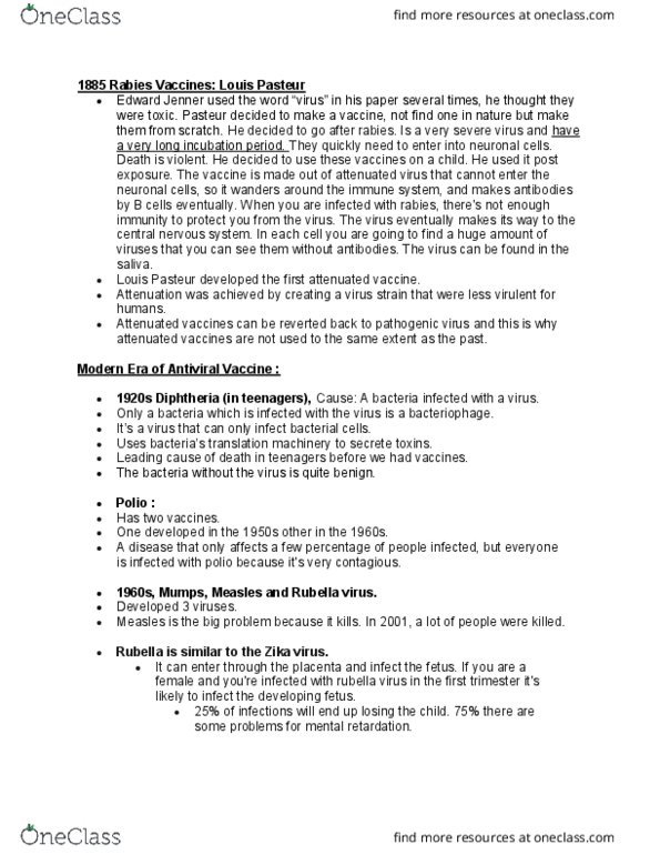 BIOL 3155 Lecture Notes - Lecture 13: Attenuated Vaccine, Measles Vaccine, Rubella Virus thumbnail