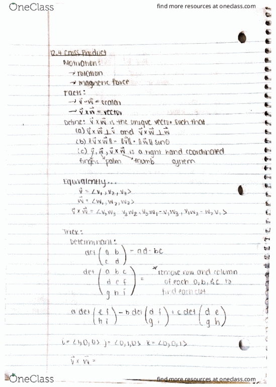 01:640:251 Lecture 4: 12.4 Multivariable Calculus thumbnail