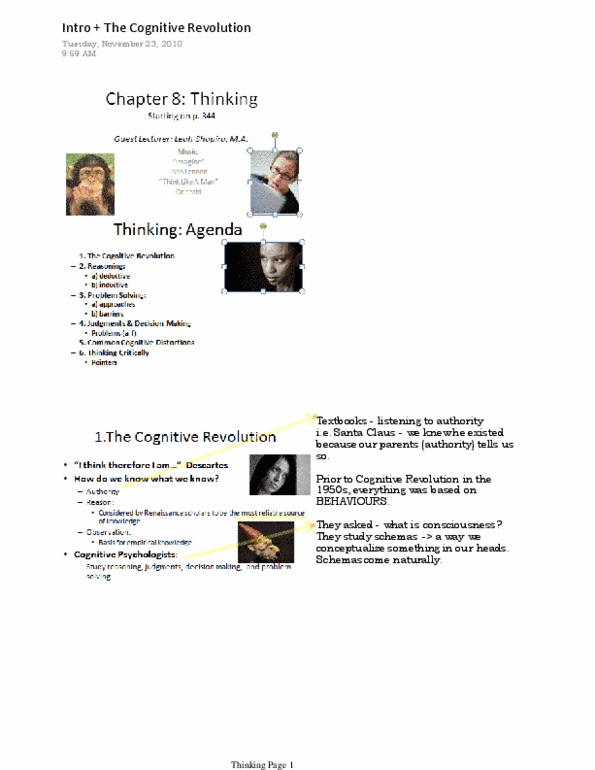 PSYC 1010 Lecture Notes - Lecture 9: Inductive Reasoning, Deductive Reasoning, Cognitive Revolution thumbnail