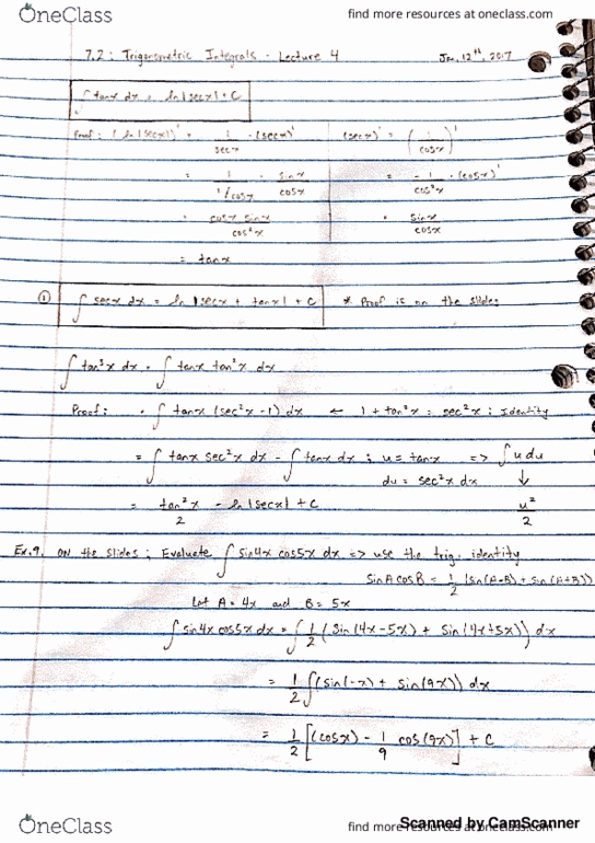 Calculus 1301A/B Lecture 4: Section 7.2 and 7.3 thumbnail