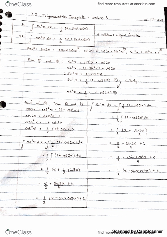 Calculus 1301A/B Lecture 3: Section 7.2 thumbnail