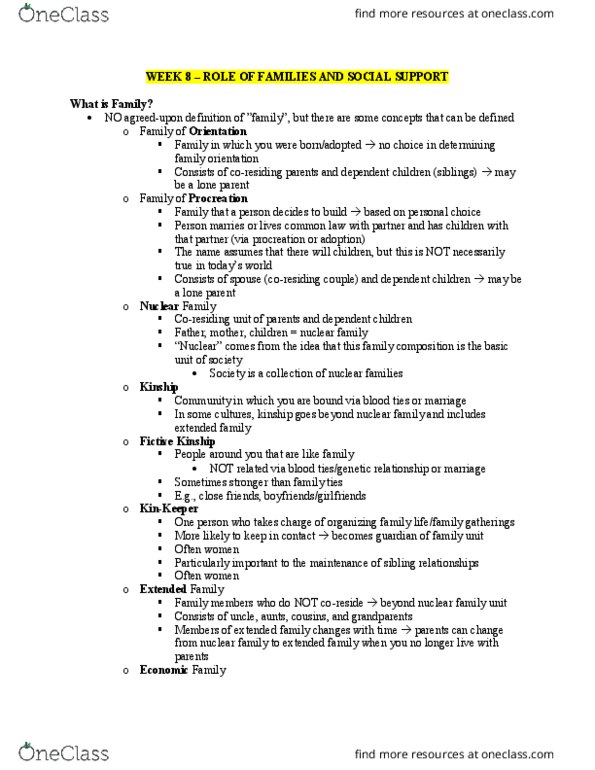 HLTH352 Lecture Notes - Lecture 8: Nuclear Family, Elder Abuse, Day Care thumbnail