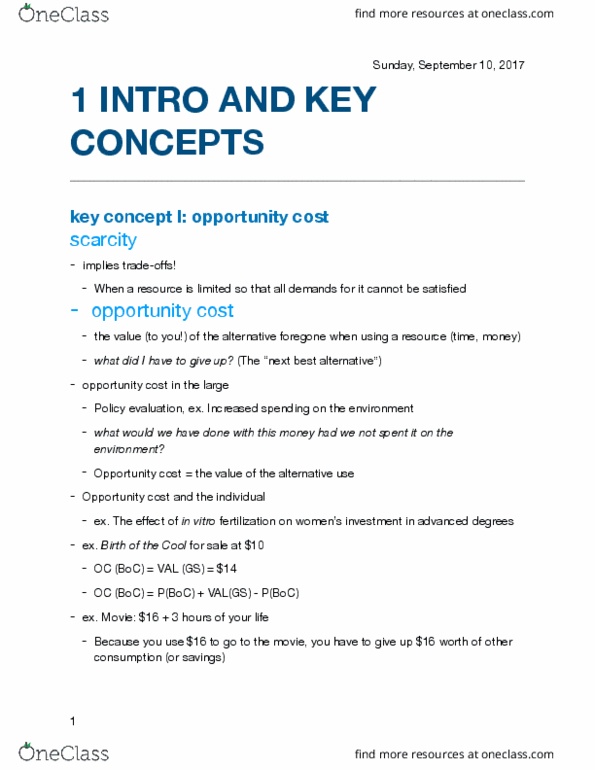 ECO101H1 Chapter Notes - Chapter 1: Opportunity Cost, Normative Economics, New Taiwan Dollar thumbnail