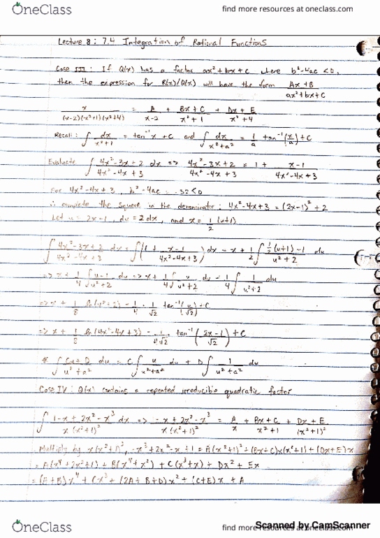 Calculus 1301A/B Lecture 8: Section 7.4 thumbnail
