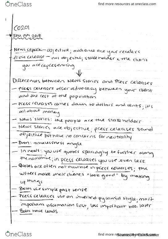 COM CO 201 Lecture 7: Press Releases thumbnail