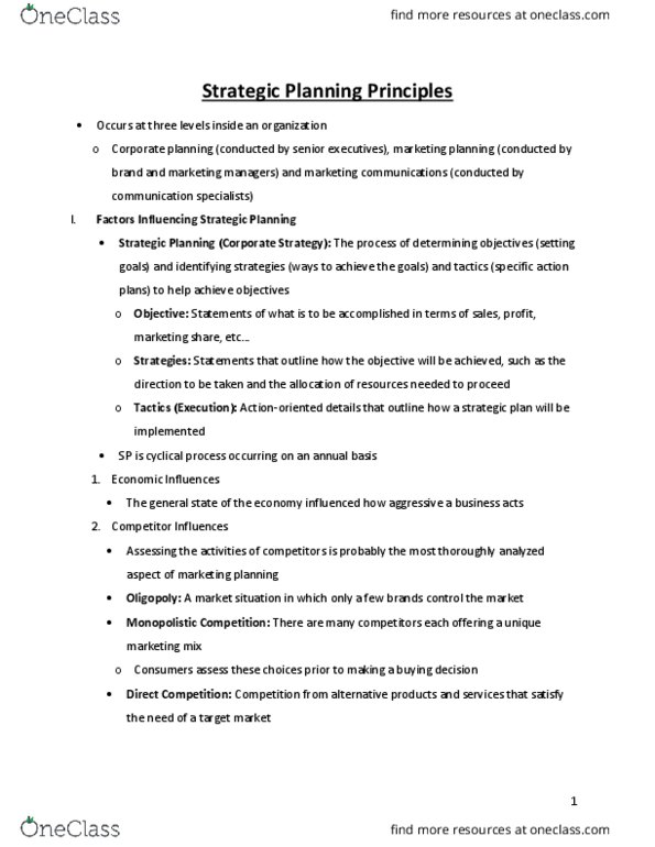 Management and Organizational Studies 3322F/G Chapter Notes - Chapter 2: Monopolistic Competition, Marketing Strategy, Marketing Mix thumbnail