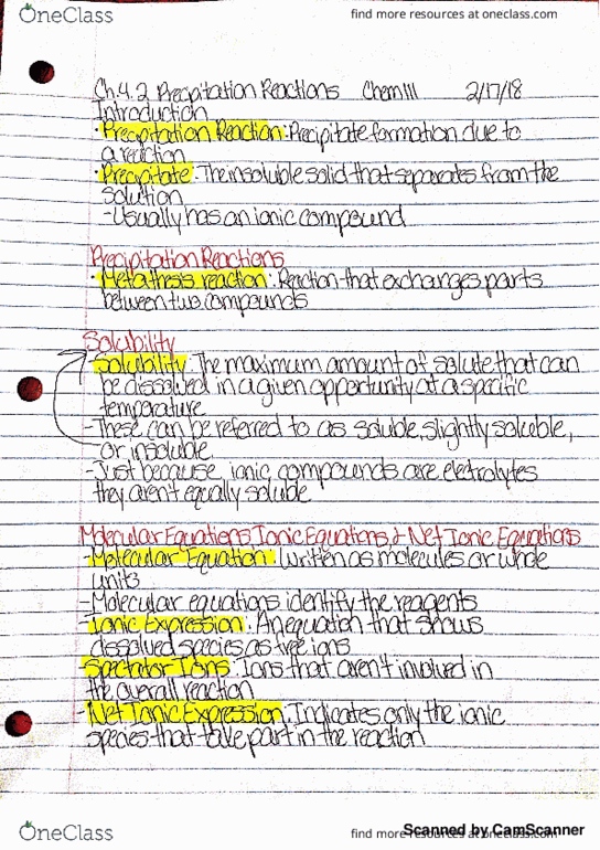 CHEM 111 Chapter 4: Ch. 4.2 Notes thumbnail