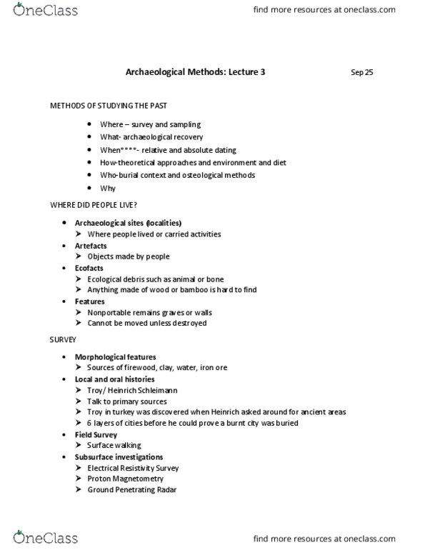 ANTA01H3 Lecture Notes - Lecture 3: Ground-Penetrating Radar, Absolute Dating, Osteology thumbnail