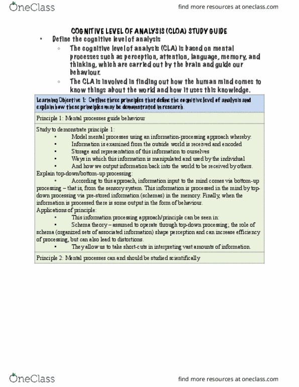 PSYC 102 Lecture Notes - Lecture 1: Regional Policy Of The European Union, Sensory Memory, Sensory System thumbnail