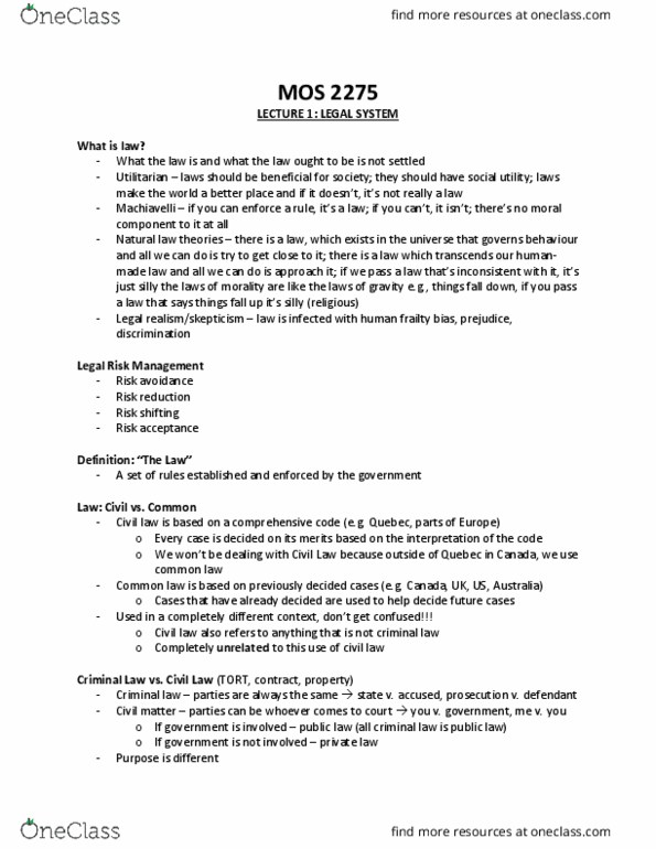 Management And Organizational Studies 2275A/B Midterm: MOS 2275 ...