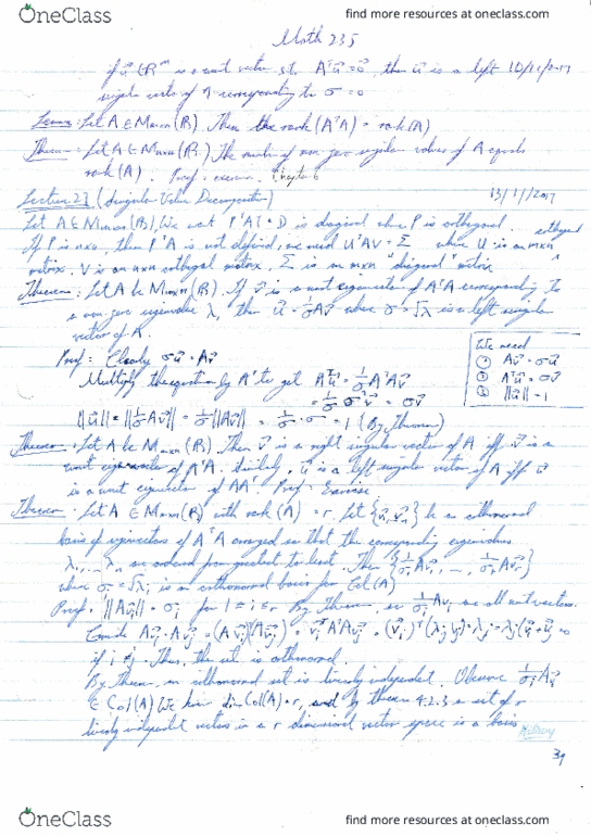 MATH235 Lecture 37: MATH235 Lecture Notes 37 thumbnail