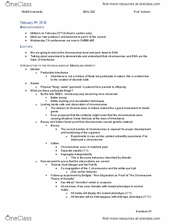 BIOL 202 Lecture Notes - Lecture 14: Thomas Hunt Morgan, Gemmule, Wild Type thumbnail