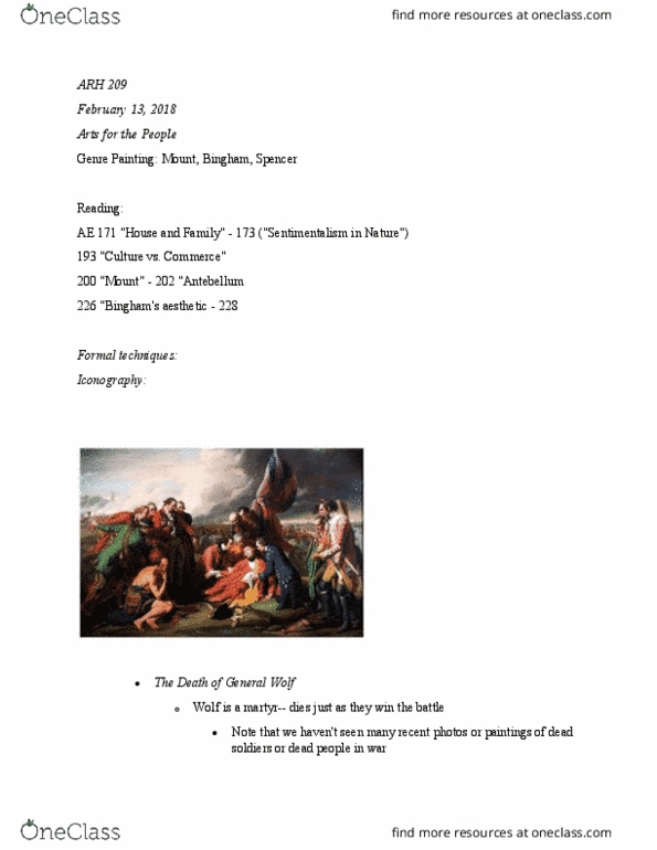 ARH 209 Lecture Notes - Lecture 7: Joseph Warren, Nicolas Poussin, Peter Salem thumbnail