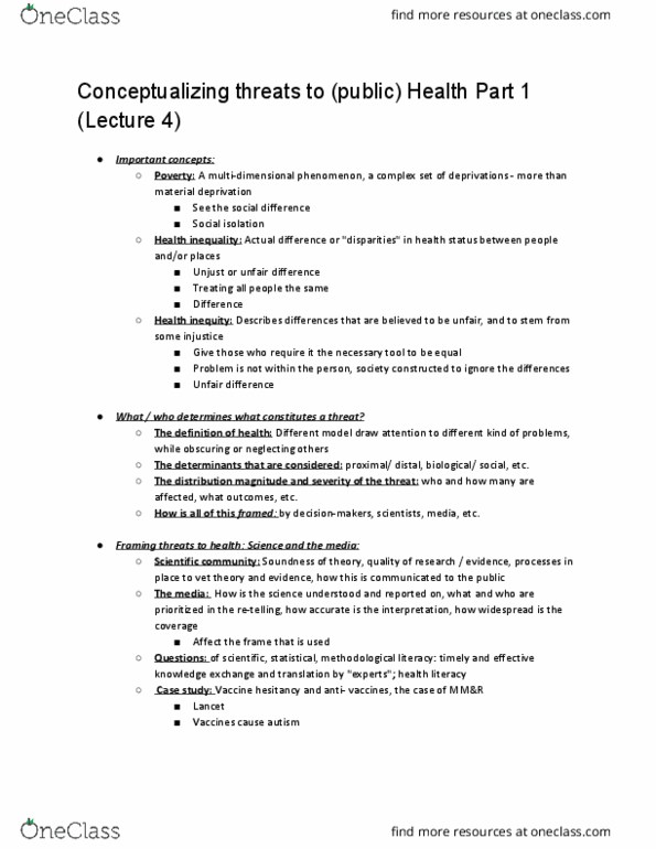 HLTA02H3 Lecture Notes - Lecture 4: Health Literacy, Scientific Community, Social Isolation thumbnail