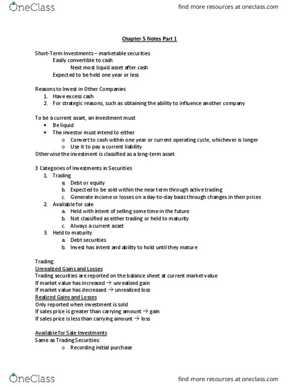 ACG 2021 Lecture Notes - Lecture 8: Market Liquidity, Book Value, Current Asset thumbnail