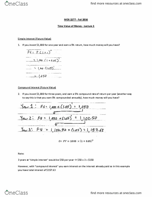 Management and Organizational Studies 2277A/B Lecture Notes - Lecture 3: Interest thumbnail