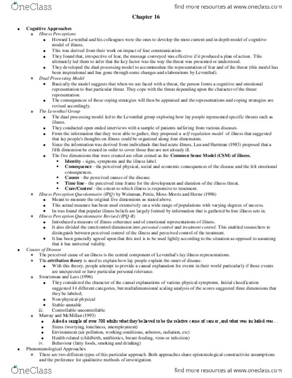 PSYC 3110 Chapter Notes - Chapter 16: Multidimensional Scaling, Cognitive Model, Social Representation thumbnail