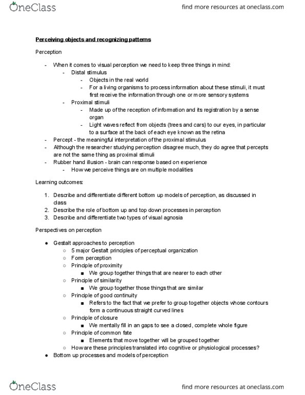 PSYC 3260 Lecture Notes - Lecture 3: Retina, Template Matching, Barcode thumbnail