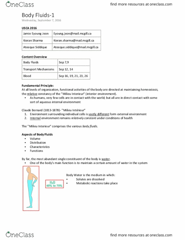 PHGY 209 Lecture Notes - Lecture 2: Body Water, Solution, Adipose Tissue thumbnail