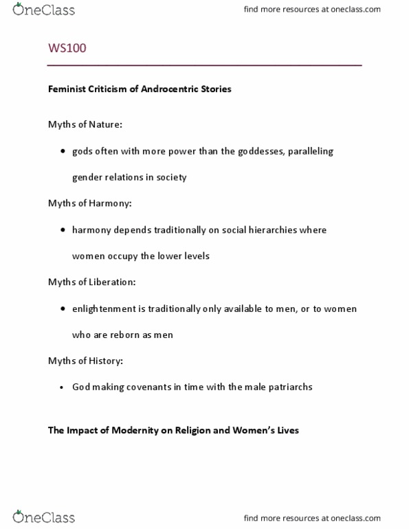 WS100 Lecture 22: Feminist Criticism of Androcentric Stories thumbnail