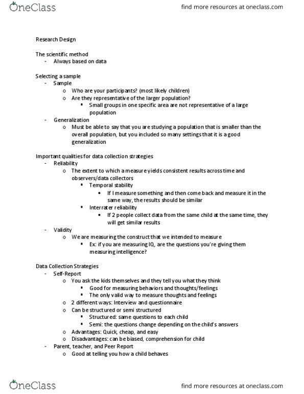 PSYC325 Lecture Notes - Lecture 1: Scientific Method, Attention Span, Ethology thumbnail