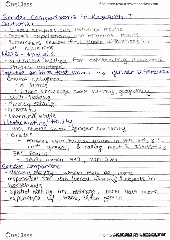 PSYCH 231 Lecture 14: Gender Comparisons in Research II thumbnail