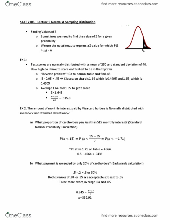 STAT 2103 Lecture Notes - Lecture 9: Sampling Distribution, Standard Deviation, Bias Of An Estimator thumbnail