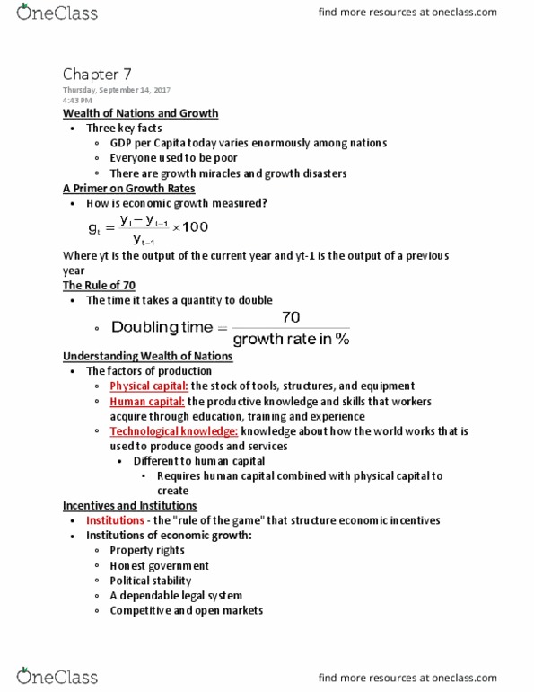 ECON 1102 Lecture Notes - Lecture 4: Human Capital thumbnail