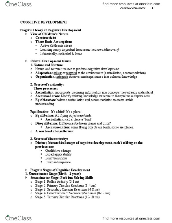 PSY 302 Lecture Notes - Lecture 4: Problem Solving, Intersubjectivity, Egocentrism thumbnail