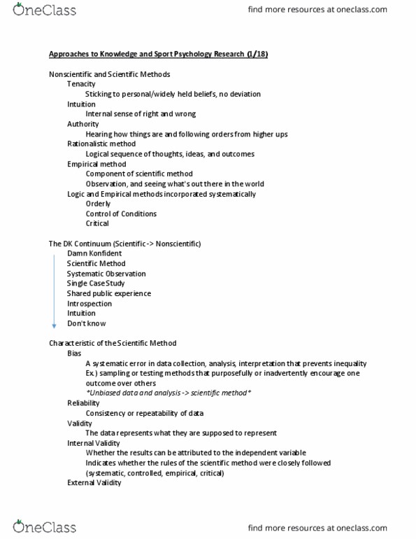 HHP 2500 Lecture Notes - Lecture 2: Empirical Research, Observational Error, Scientific Method thumbnail