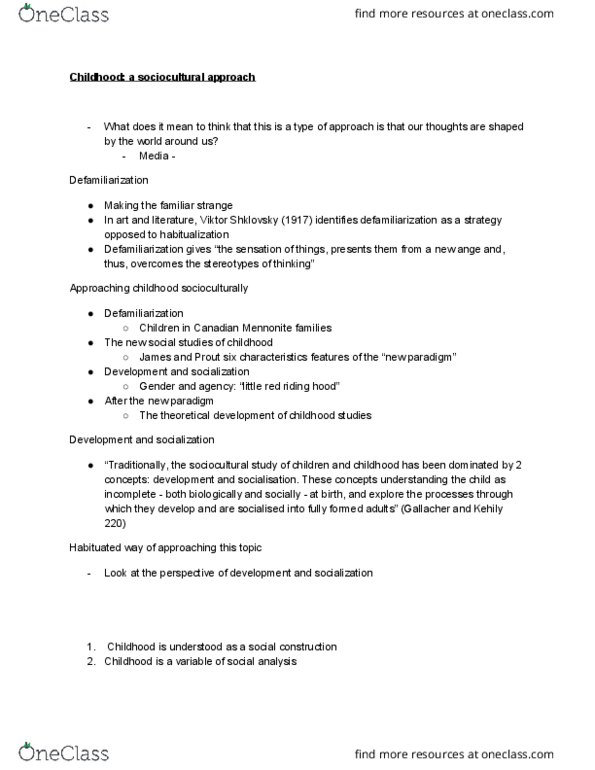 HUMA 1970 Lecture Notes - Lecture 10: Defamiliarization, Habituation, Michel Foucault thumbnail