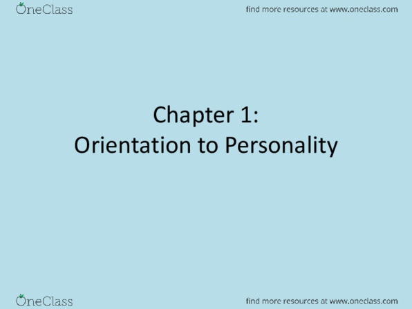 Psychology 2550A/B Chapter Notes - Chapter 1: Webct, Personality Psychology, Behavioural Genetics thumbnail