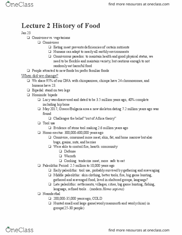 FSCN 3615 Lecture Notes - Lecture 2: Woolly Mammoth, Homo Erectus, Hip Bone thumbnail