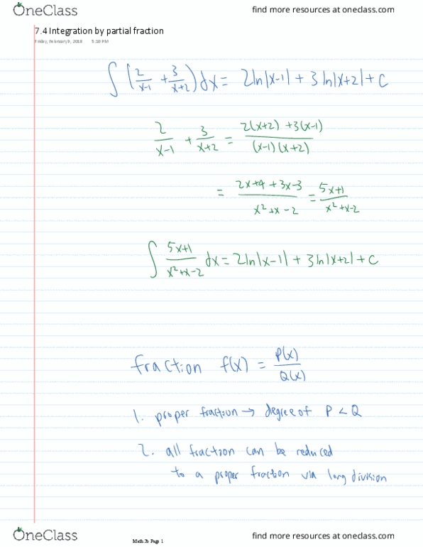 MATH 2B Lecture Notes - Lecture 13: Partial Fraction Decomposition thumbnail