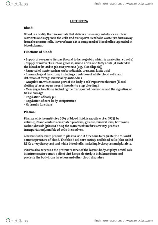 DEV2011 Lecture Notes - Leukotriene B4, Blood Plasma, N-Formylmethionine-Leucyl-Phenylalanine thumbnail