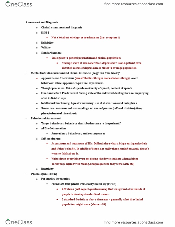 PSY 3171 Lecture Notes - Lecture 7: Sensorium, Dsm-5, Single-Photon Emission Computed Tomography thumbnail