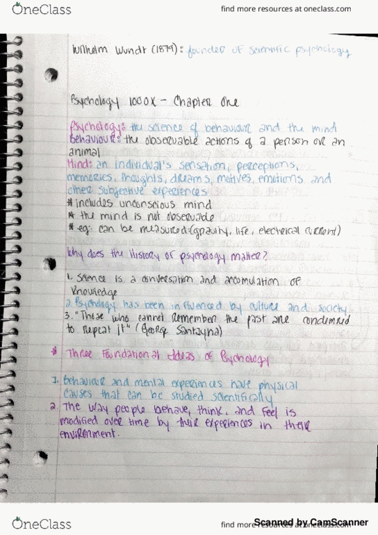 Psychology 1000 Chapter Notes - Chapter 1: Horse Length, New Zealand, Warh thumbnail