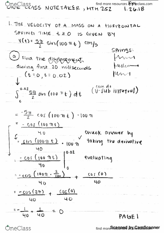 MTH 252H Lecture 8: Word Problems, Integrals thumbnail