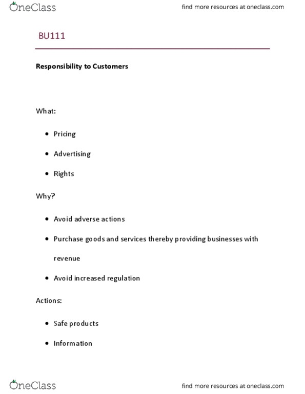 BU111 Lecture 27: Responsibility to Customers thumbnail