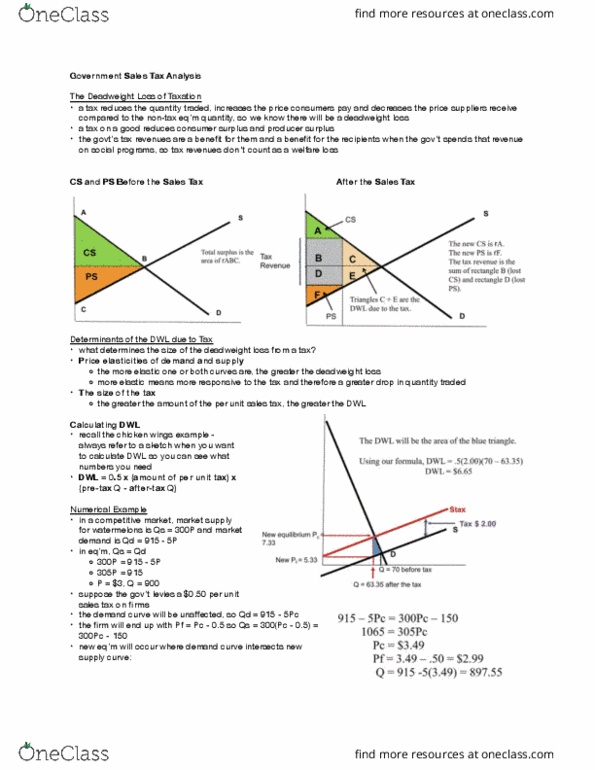 ECON 1B03 Lecture Notes - Lecture 6: Deadweight Loss, Economic Surplus, Demand Curve thumbnail