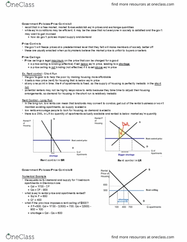 ECON 1B03 Lecture Notes - Lecture 6: Price Ceiling, Rent Regulation, Prussian P 8 thumbnail