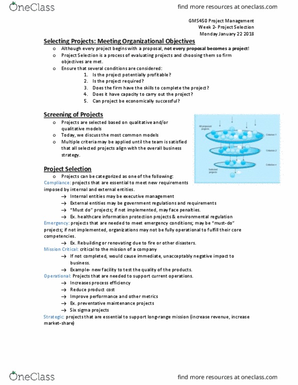 GMS 450 Lecture Notes - Lecture 2: Qualitative Economics, Six Sigma, Environmental Law thumbnail